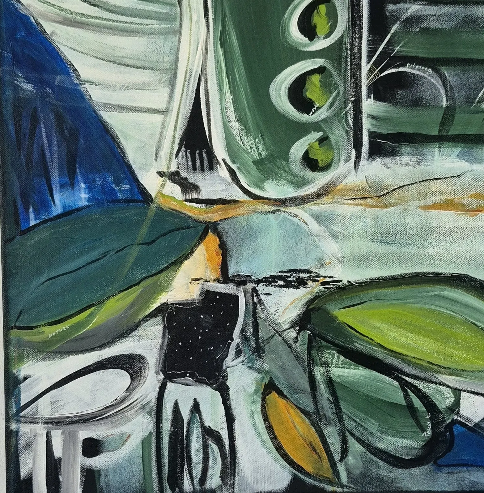 Undergrowth — abstract acrylic on linen by Paula Harmsen