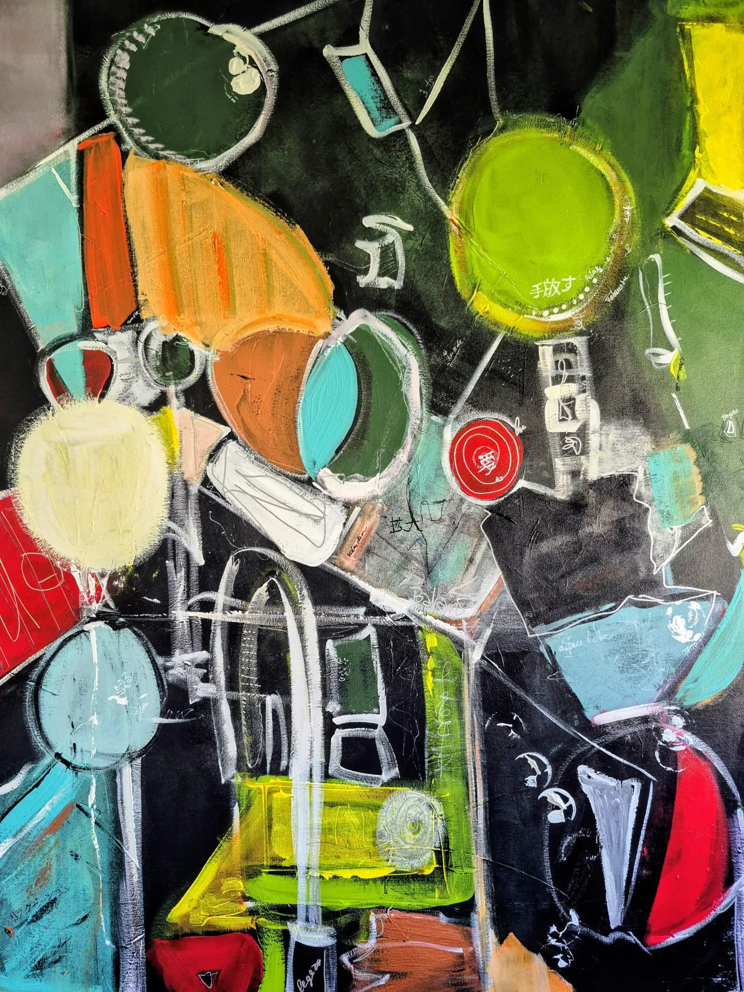 Nocturne — abstract acrylic on linen by Paula Harmsen